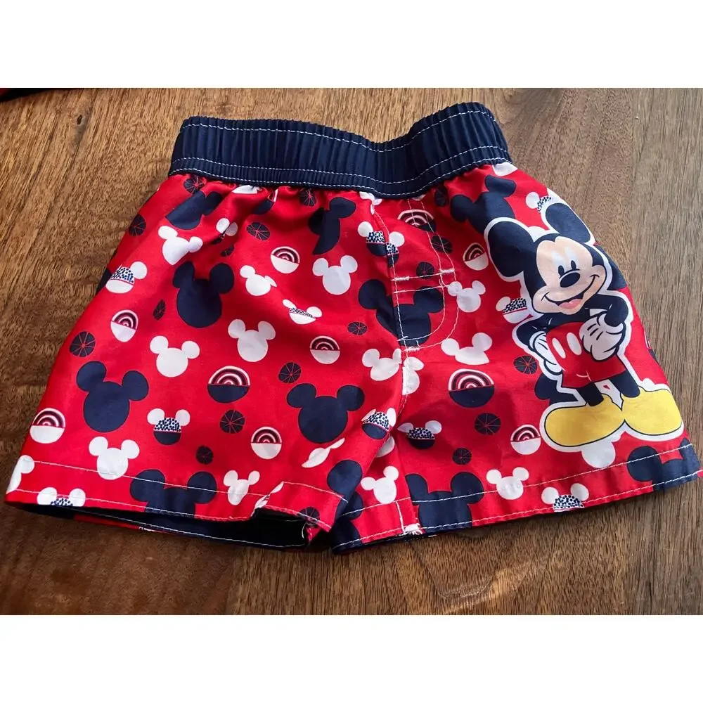 Disney Mickey Mouse Toddler Swim Lot – Rashguard 6-9M, Shorts 3-6M, Hat 6-12M‎